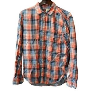 Lucky Brand Vintage Y2K Grunge Plaid California Fit Button-Down Medium Retro